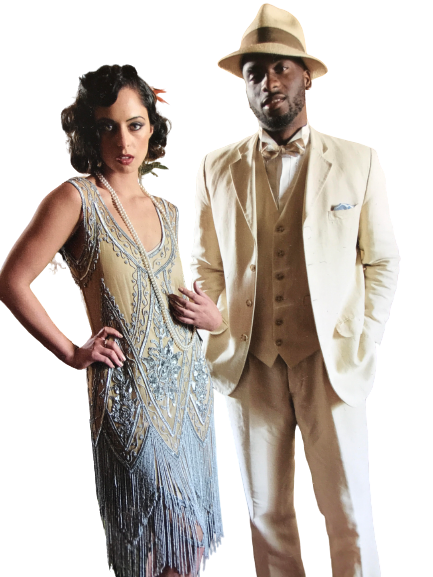 1920s Gatsby Menswear Cream Linen Suit Chest