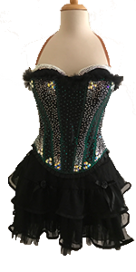 Burlesque sequin corset frill skirt & accessories