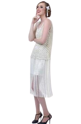 Ivory 20s Beaded Dress