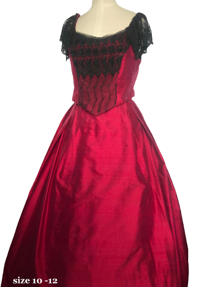 Red Silk Victorian dress